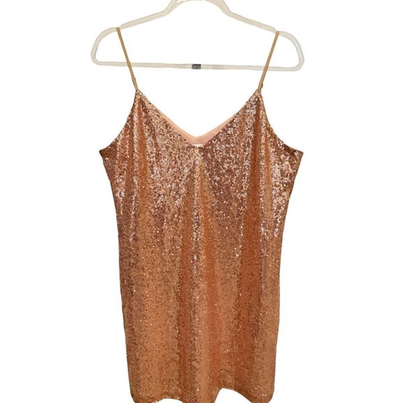 2for30💥‼️Bar III Slip Dress Mini Size L 10/12 Rose‎ Pink Sequins - Picture 8 of 12